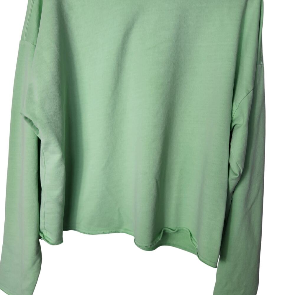 Wild Fable Lime Green Long Sleeve Pullover Crewneck Oversized Sweatshirt Size XS - Picture 3 of 5